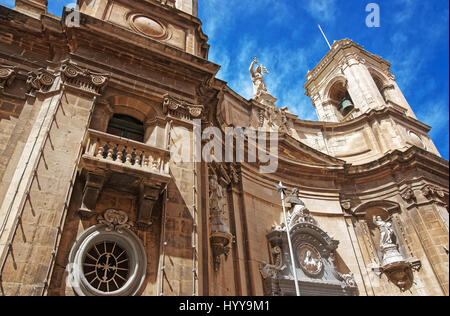 Facade of Basilica of Saint Dominic in Valletta, Malta Stock Photo