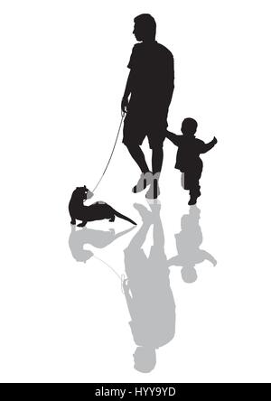 Man and child silhouette Stock Vector