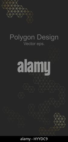 Hexagon design gold and black color tone background vertical. Web banner design,  Technology, science, Design element. Stock Vector