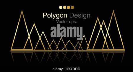 Golden Triangle design background.Web design, Technology, science, Design element. Stock Vector