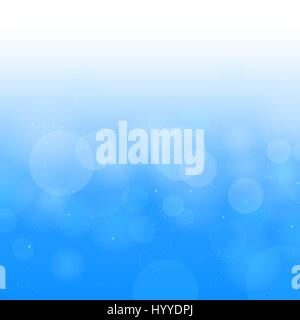 Nature blue sky or water circle bokeh. Clouds sunlight background Stock Vector