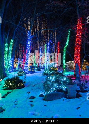 Wisconsin USA Rotary lights A Christmas night parade at La Crosse The ...