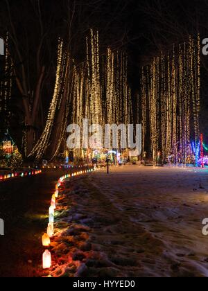 Holiday Light Show At Janesville Rotary Gardens Janesville Stock