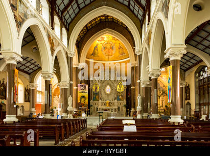 The nave of Clonard Monastery, Clonard Gardens, off the Falls Road, Belfast, County Antrim, Northern Ireland, UK Stock Photo