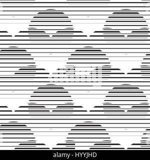 Fashionable striped circles background. Seamless pattern circles in thin line style. Stock Vector