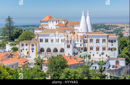 National Palace in Sintra, Lisbon District, Portugal, July-01-2016 Stock Photo