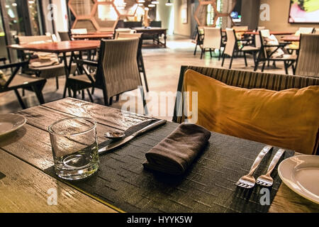 Empty restraurant at a hotel lobby. Stock Photo