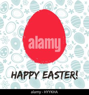 Greeting card with a happy Easter. The egg is painted with a pai Stock Vector