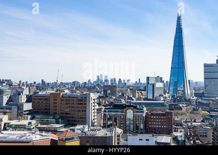 London - March 30: London downtown skyline with the shard on March 30, 2017. Stock Photo