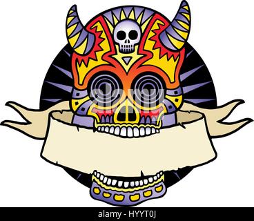Mexican Skull. Vector Illustration. Stock Vector