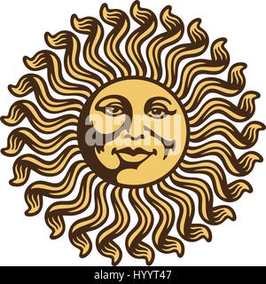 Tribal Aztec Sun. Vector Illustration. Stock Vector