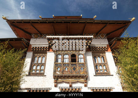 Buddhist 17th century fort and monastery at Trashi Yangtze (Bhutan) Stock Photo