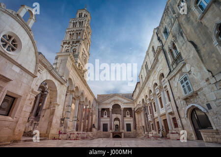 Split. Beautiful romantic streets of old town Split during spring day. Stock Photo