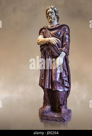 Statue of a Captive Barbarian - 2nd century Ad Roman sculpture made in Porphyry. Inv No. MR 331 or Ma 1385, Louvre Museum, Paris. Stock Photo