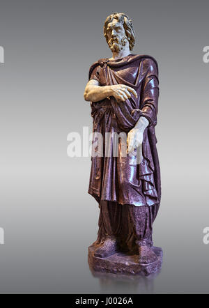 Statue of a Captive Barbarian - 2nd century Ad Roman sculpture made in Porphyry. Inv No. MR 331 or Ma 1385, Louvre Museum, Paris. Stock Photo