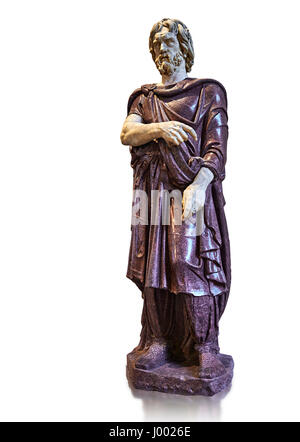 Statue of a Captive Barbarian - 2nd century Ad Roman sculpture made in Porphyry. Inv No. MR 331 or Ma 1385, Louvre Museum, Paris. Stock Photo