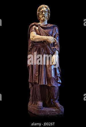 Statue of a Captive Barbarian - 2nd century Ad Roman sculpture made in Porphyry. Inv No. MR 331 or Ma 1385, Louvre Museum, Paris. Stock Photo