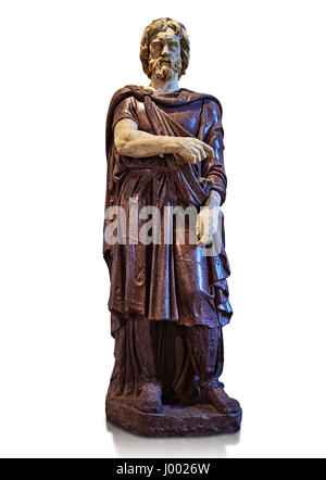 Statue of a Captive Barbarian - 2nd century Ad Roman sculpture made in Porphyry. Inv No. MR 331 or Ma 1385, Louvre Museum, Paris. Stock Photo