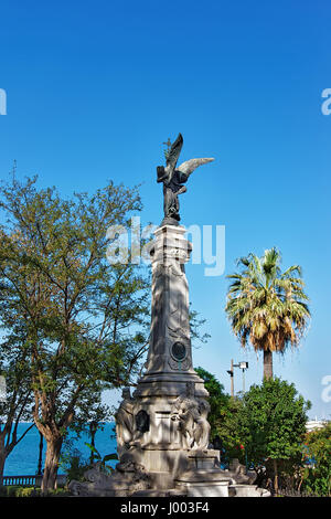 Cadiz, Spain - August 22, 2011: Monument of Marques de Comillas in the old city of Cadiz, Andalusia, Spain. Stock Photo