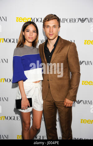 (L-R) Kelsey Chow and William Moseley attend the Teen Vogue Young Hollywood Issue Party on October 2nd, 2015 in Beverly Hills, California. Stock Photo