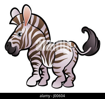 A zebra safari animals cartoon character Stock Photo