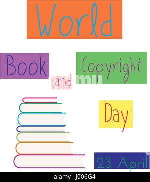 Stack of colored books vector illustration. Stock Vector