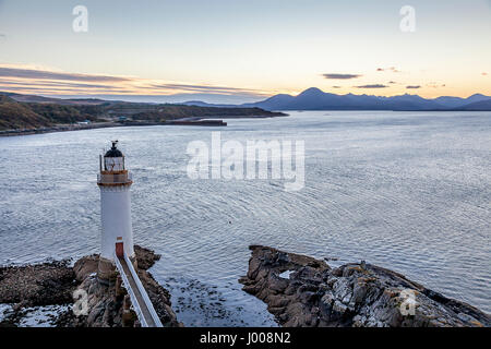 Eilean Ban Lighthouse under the Skye Bridge, where Gavin Maxwell once lived. Stock Photo