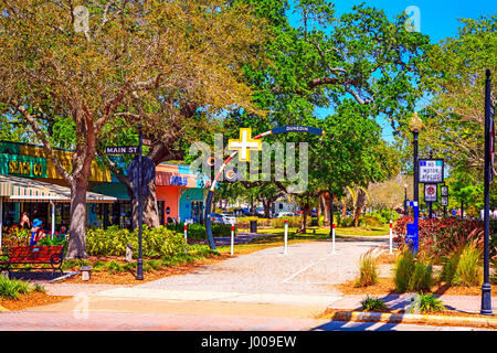 The Fred Marquis Pinellas Trail in downtown Dunedin, Florida Stock Photo