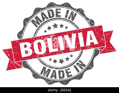 made in Bolivia round seal Stock Vector