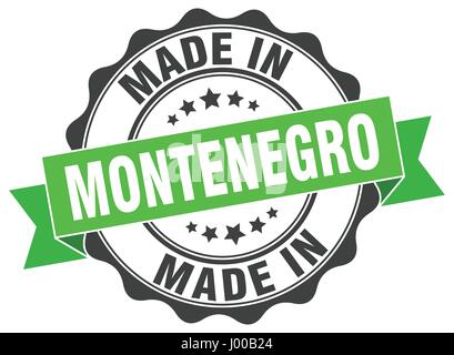 made in Montenegro round seal Stock Vector