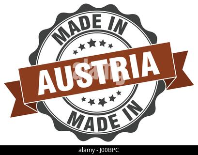 made in Austria round seal Stock Vector