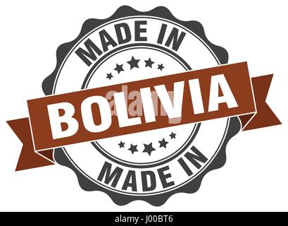 made in Bolivia round seal Stock Vector