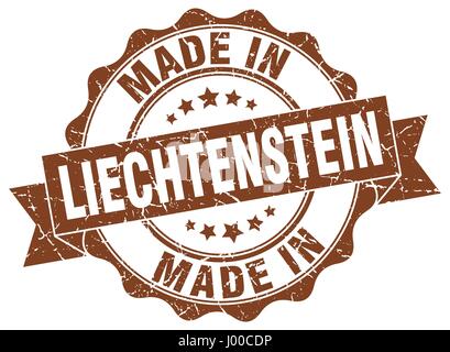 made in Liechtenstein round seal Stock Vector