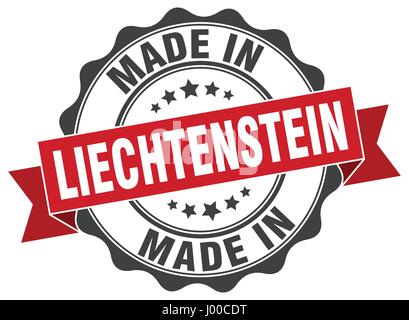 made in Liechtenstein round seal Stock Vector