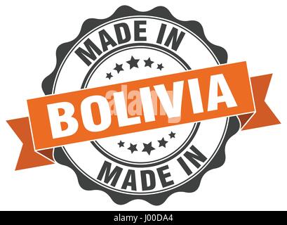 made in Bolivia round seal Stock Vector