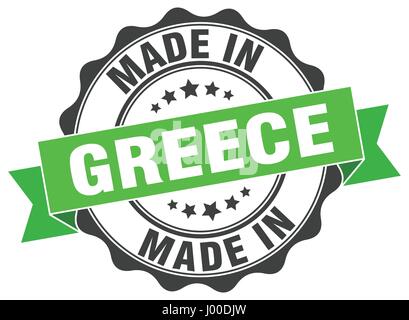 made in Greece round seal Stock Vector