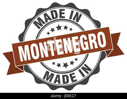 made in Montenegro round seal Stock Vector