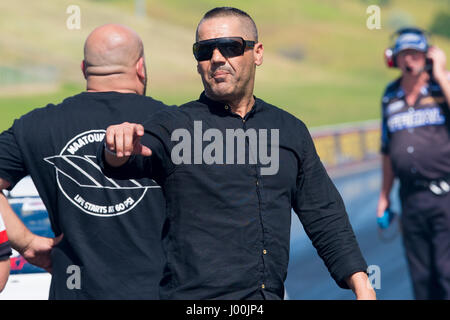 Sydney, Australia - 8th April 2017: Owner of the Queen Street Group / Customs Mohamed Ibrahim  seen at the 2017 Sydney Jamboree Drag Racing event which took place at the Sydney Dragway. Photos show Mohamed Ibrahim. Credit: Triangular Pics / Alamy Live News Stock Photo