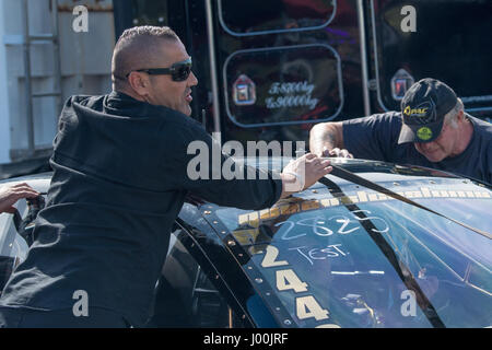 Sydney, Australia - 8th April 2017: Owner of the Queen Street Group / Customs Mohamed Ibrahim  seen at the 2017 Sydney Jamboree Drag Racing event which took place at the Sydney Dragway. Photos show Mohamed Ibrahim. Credit: Triangular Pics / Alamy Live News Stock Photo