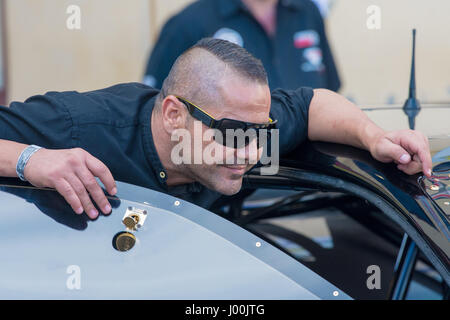 Sydney, Australia - 8th April 2017: Owner of the Queen Street Group / Customs Mohamed Ibrahim  seen at the 2017 Sydney Jamboree Drag Racing event which took place at the Sydney Dragway. Photos show Mohamed Ibrahim. Credit: Triangular Pics / Alamy Live News Stock Photo