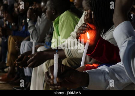 People Lighting Candles During A Vigil At St Mary Magdalene Church In 