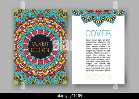 Ramadan brochure pages ornament vector illustration. decorative retro card for print or web design Stock Vector