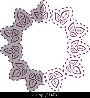 sticker round eco leaves Stock Vector