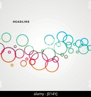 Beautiful colored circles on a light background Stock Vector