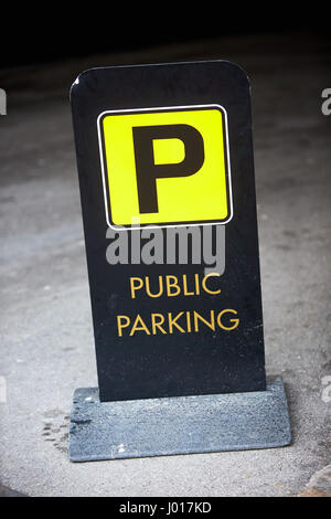 Public parking sign in a car park in Windsor Stock Photo