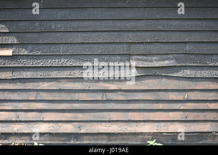 Old timber cladding on a barn Stock Photo