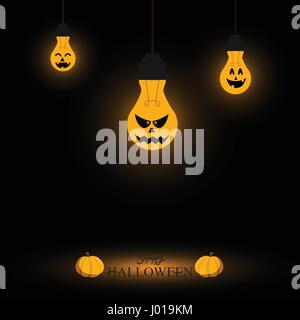 Light bulb halloween background Stock Vector