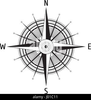 Detailed Compass Windrose Stock Vector