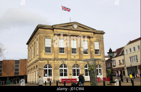 Georgian architecture of Guildhall building, Andover, Hampshire, England, UK built 1825 Stock Photo