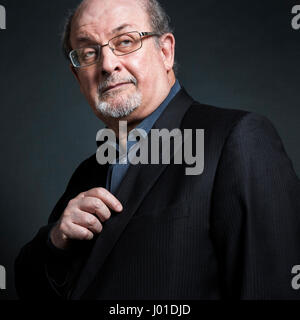 Portrait of (Ahmed) Salman Rushdie (thanks to Hotel Park Hyatt Paris-Vendome) 11/09/2016 ©Philippe MATSAS/Opale Stock Photo